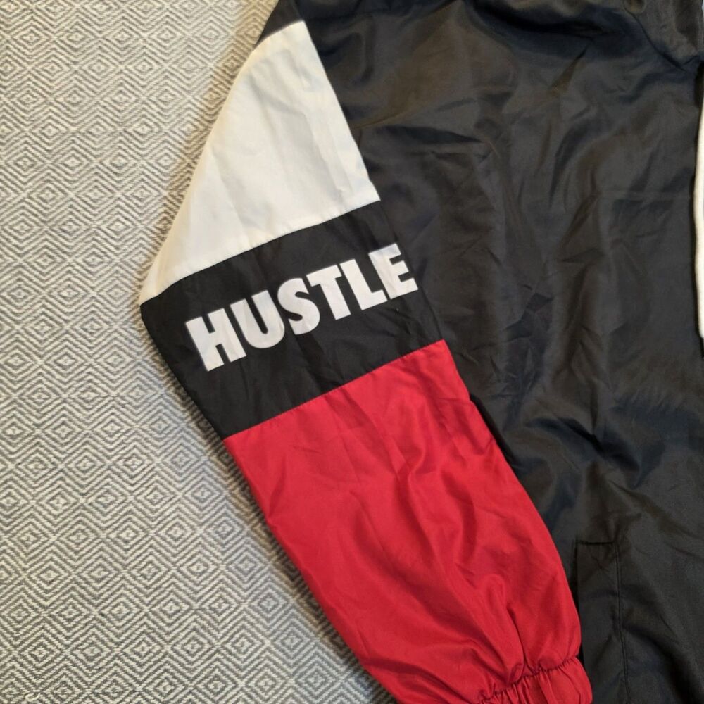 Y2K Hustle Windbreaker Men’s L Colorblock Retro Hip Hop Streetwear Pullover